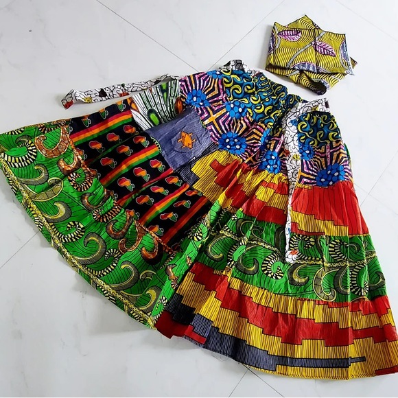 Long Maxi Patchwork Skirt 100% Cotton One Size Fit All Maxi Skirt - Picture 3 of 7